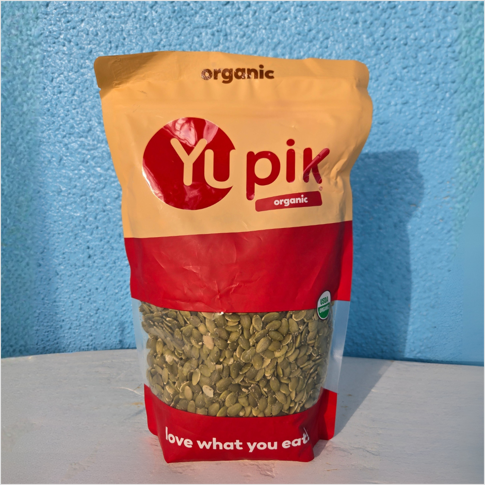 Embrobi product thumbnail for organic raw pumpkin seeds, an unsalted seed option with protein, magnesium, zinc, and satisfying crunch.